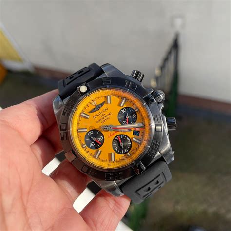 breitling replicas yellow dail face|breitling chronomat yellow.